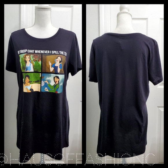 TORRID DISNEY Princess My Group Chat Meme Slim Fit Tee! - Picture 6 of 8